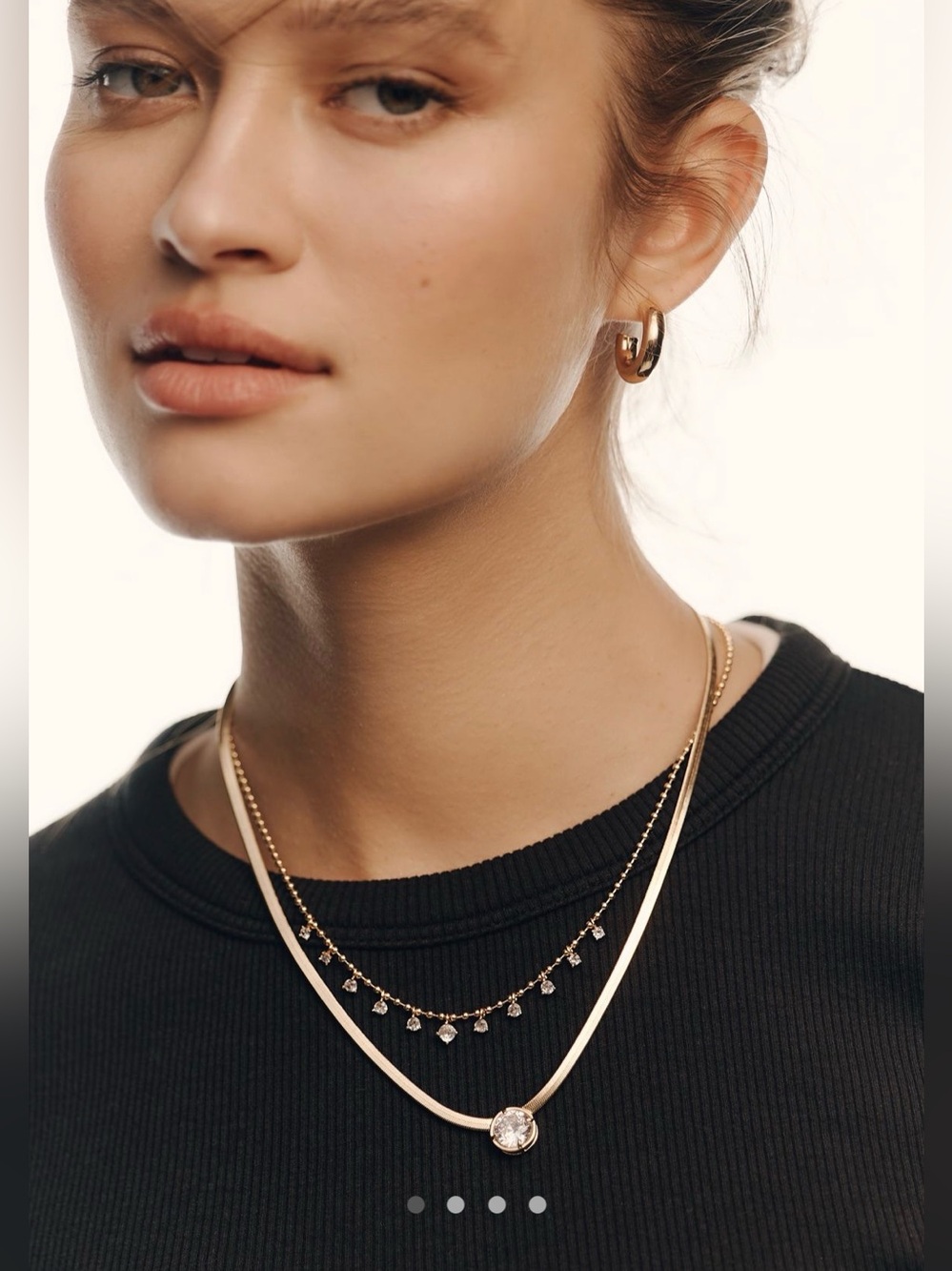 NWT retail $58 #Anthropologie Gold Layered Pendant & Charm Necklace Set